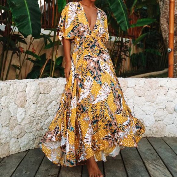 Le Salty Havana Maxi Dress Size Medium - Picture 2 of 4